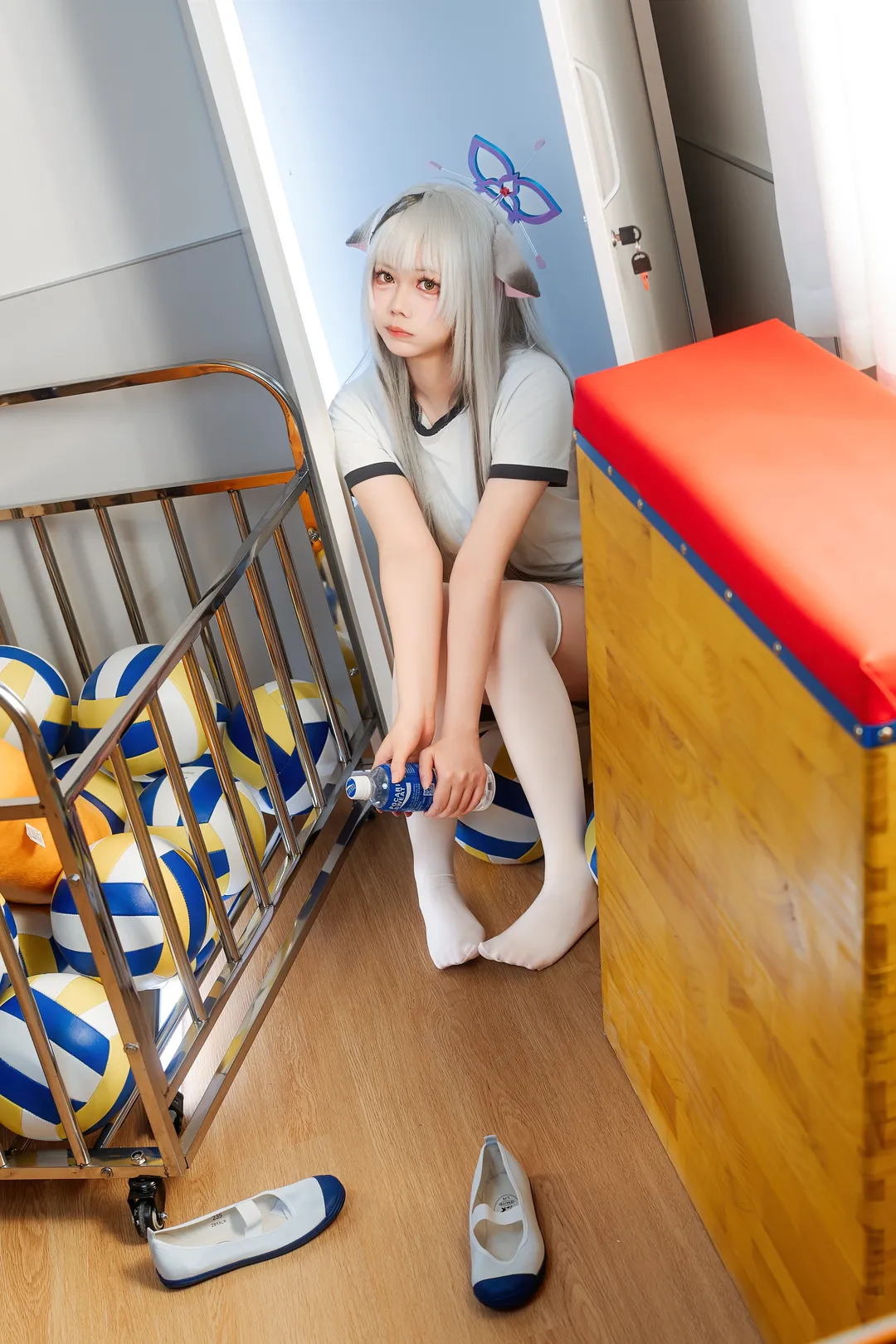 蔚蓝档案, 二次元cos, 春原心奈cos, 白丝cos, 体操服cosplay - 第8张
