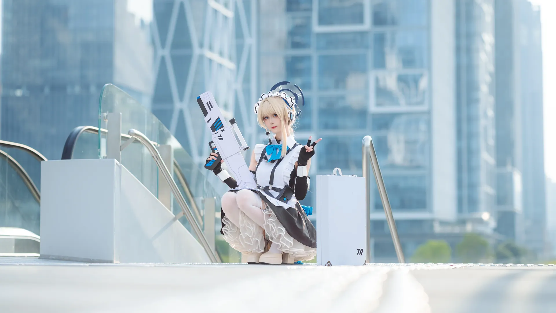蔚蓝档案, 女仆装, 二次元cosplay, 白丝, 飞鸟马时cos - 第4张