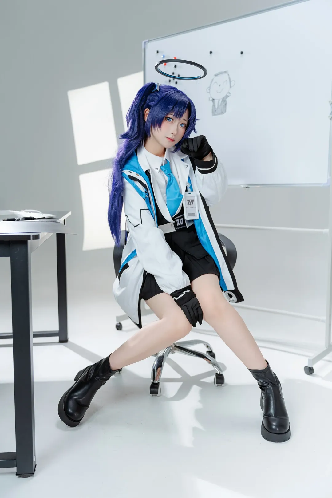ブルーアーカイブ, 二次元コスプレ, 早瀬ユウカコスプレ, 日常コーデ, 青いツインテール