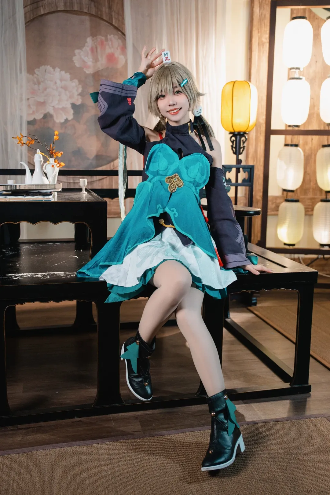 崩坏星穹铁道, 青雀cos, cosplay摄影, 丝袜穿搭, 古风写真