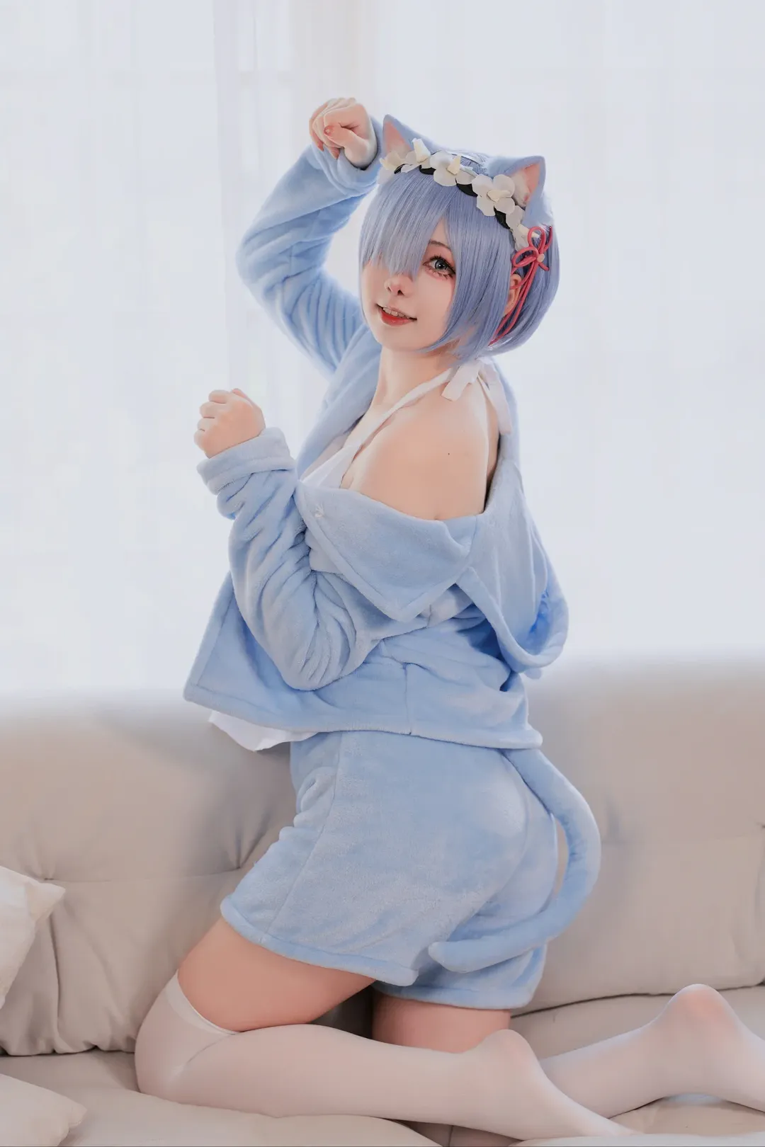 二次元, 白丝, 雷姆cos, re0从零开始的异世界生活, 居家服cos - 第2张