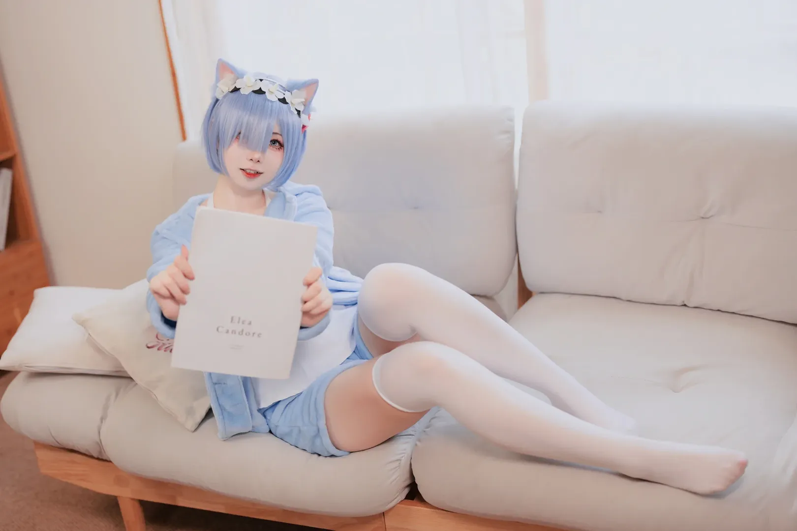 二次元, 白丝, 雷姆cos, re0从零开始的异世界生活, 居家服cos - 第6张