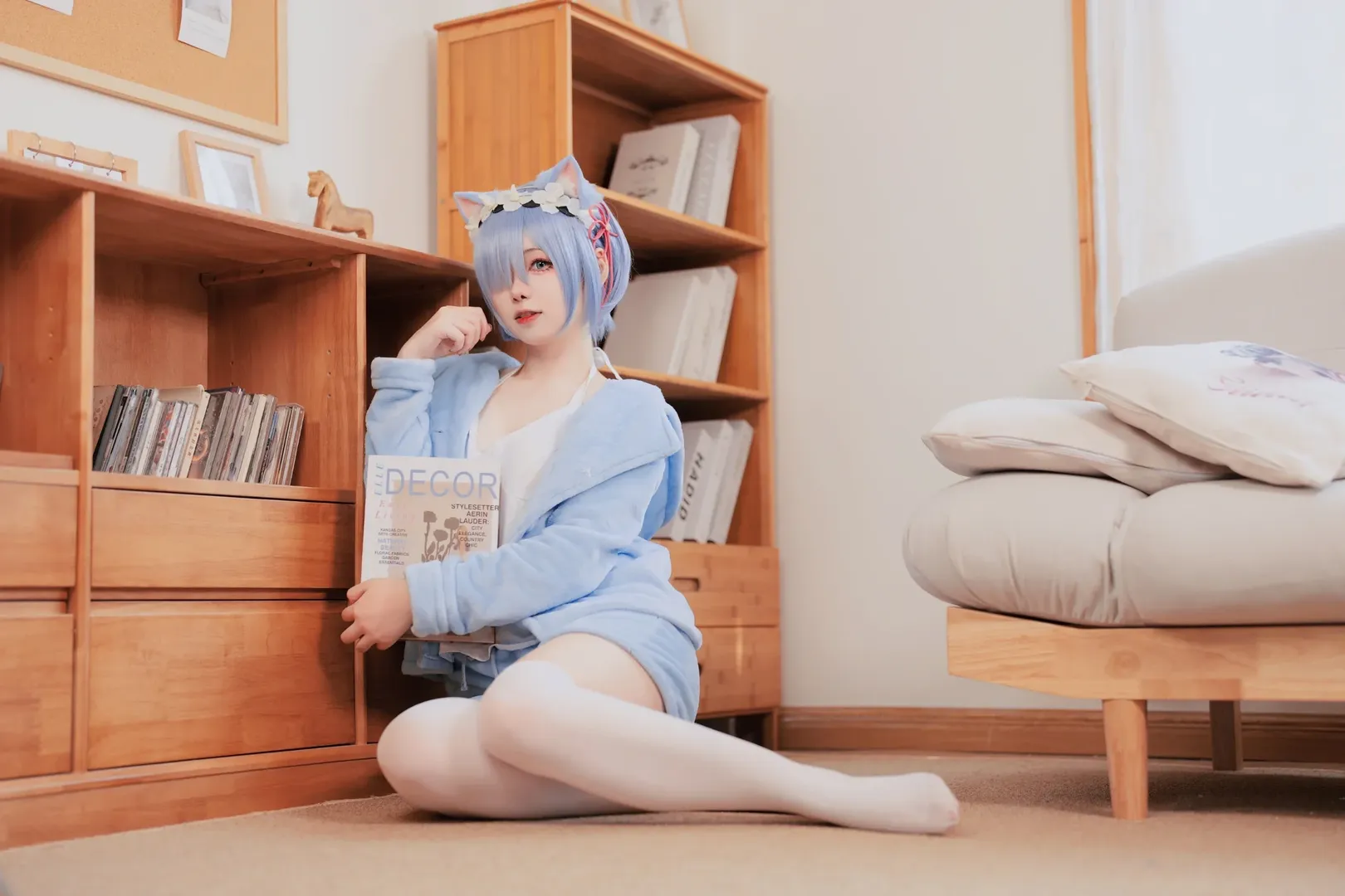 二次元, 白丝, 雷姆cos, re0从零开始的异世界生活, 居家服cos - 第9张
