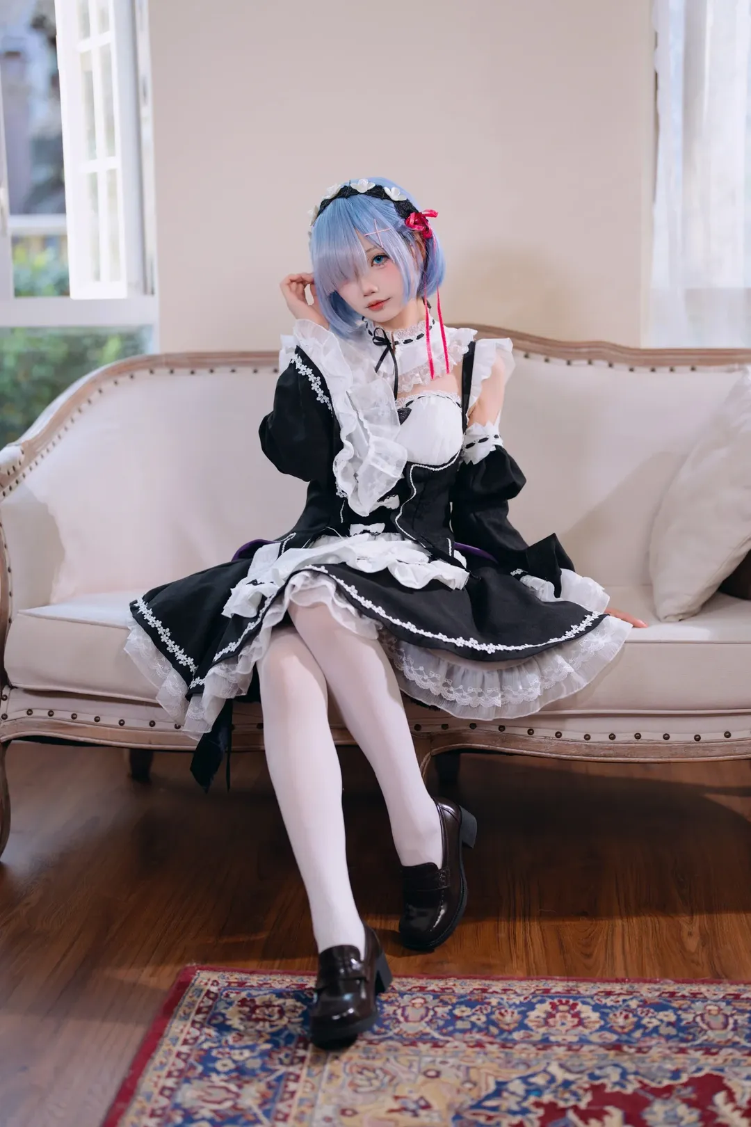 二次元, 蕾姆cos, 白丝, 女仆装cos, re0从零开始的异世界生活 - 第10张
