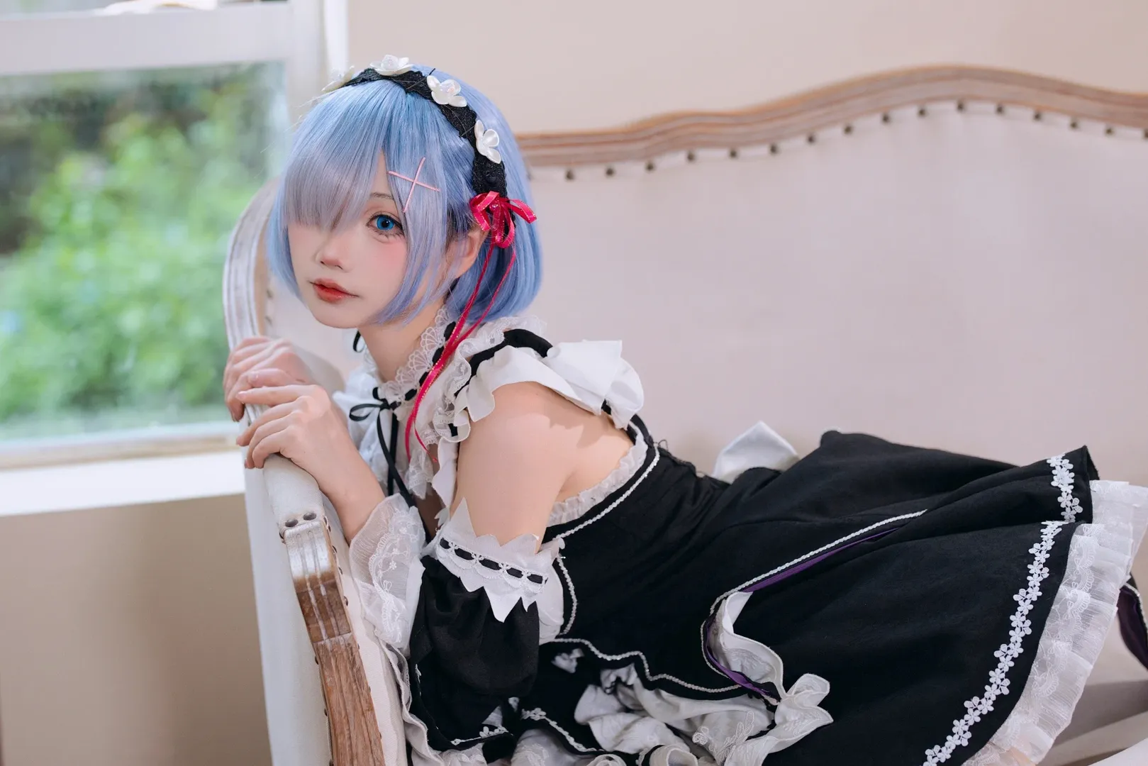 二次元, 蕾姆cos, 白丝, 女仆装cos, re0从零开始的异世界生活 - 第11张