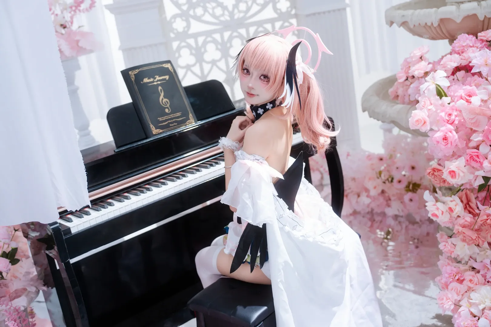 蔚蓝档案, Cosplay摄影, 花嫁, 下江小春cos, 白丝 - 第6张