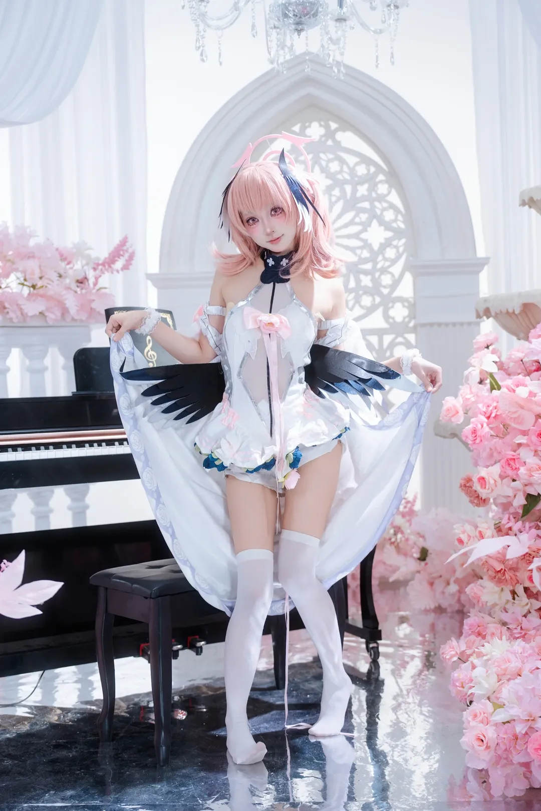 蔚蓝档案, Cosplay摄影, 花嫁, 下江小春cos, 白丝 - 第8张