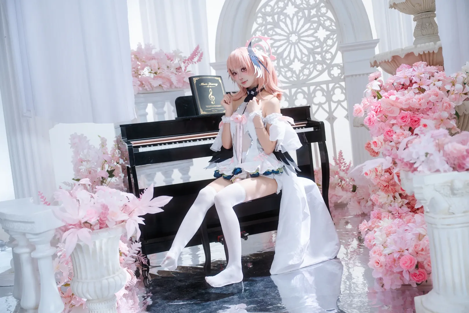 二次元少女, 蔚蓝档案, 下江小春cos, 萌妹cosplay, 白丝cosplay - 第4张