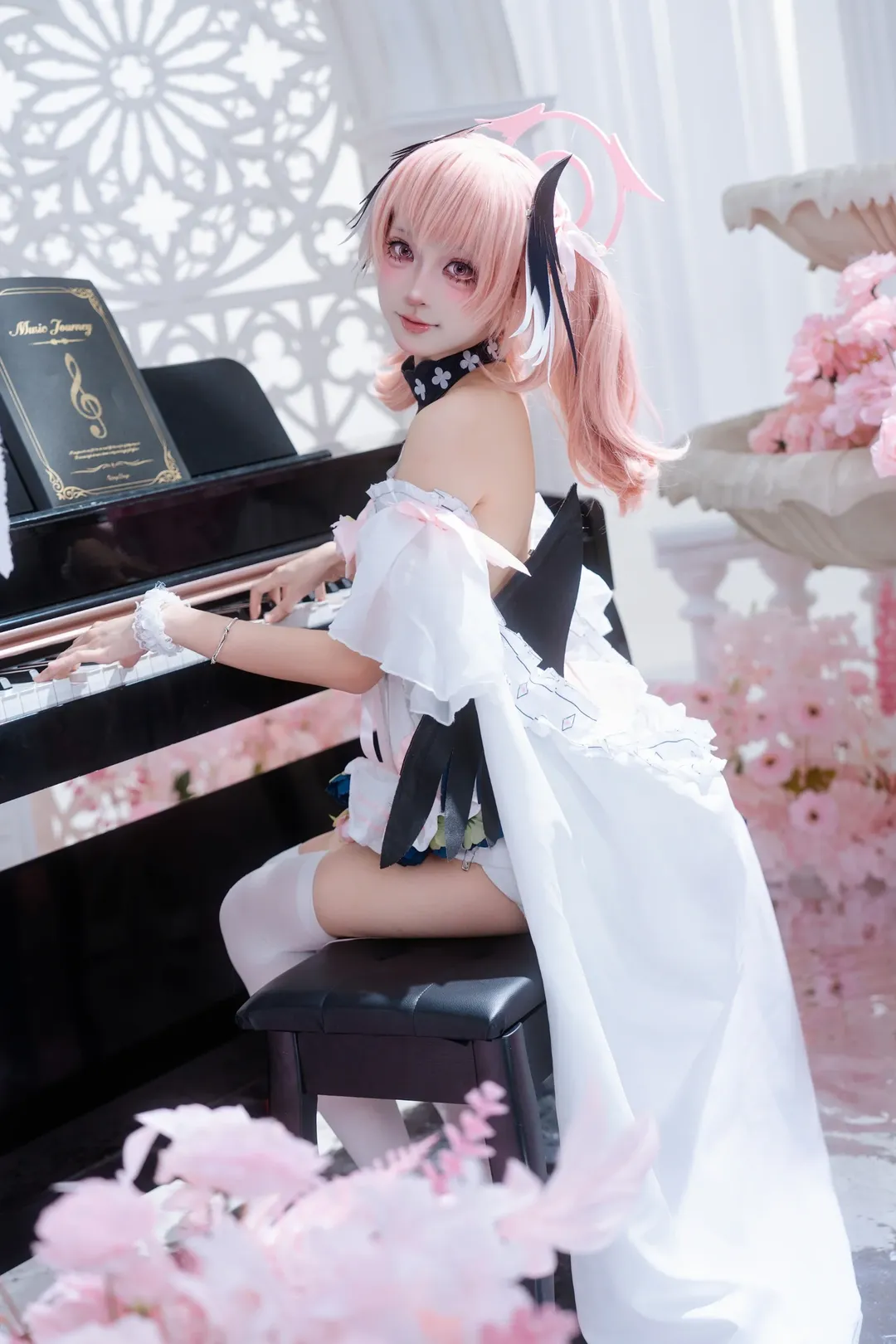 二次元少女, 蔚蓝档案, 下江小春cos, 萌妹cosplay, 白丝cosplay - 第6张