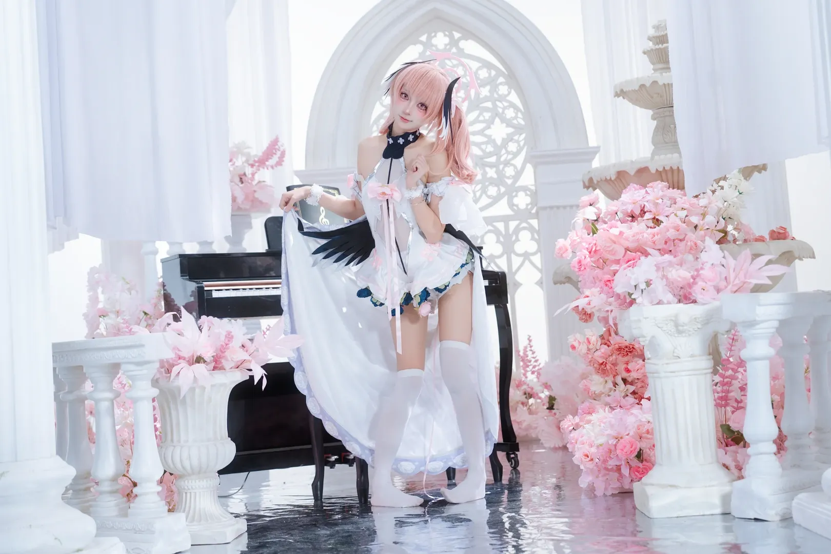 二次元少女, 蔚蓝档案, 下江小春cos, 萌妹cosplay, 白丝cosplay - 第7张