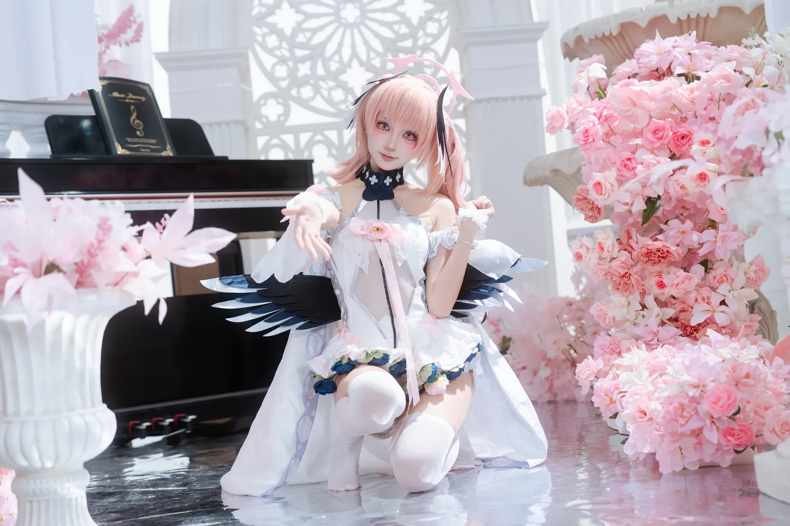 二次元少女, 蔚蓝档案, 下江小春cos, 萌妹cosplay, 白丝cosplay - 第9张