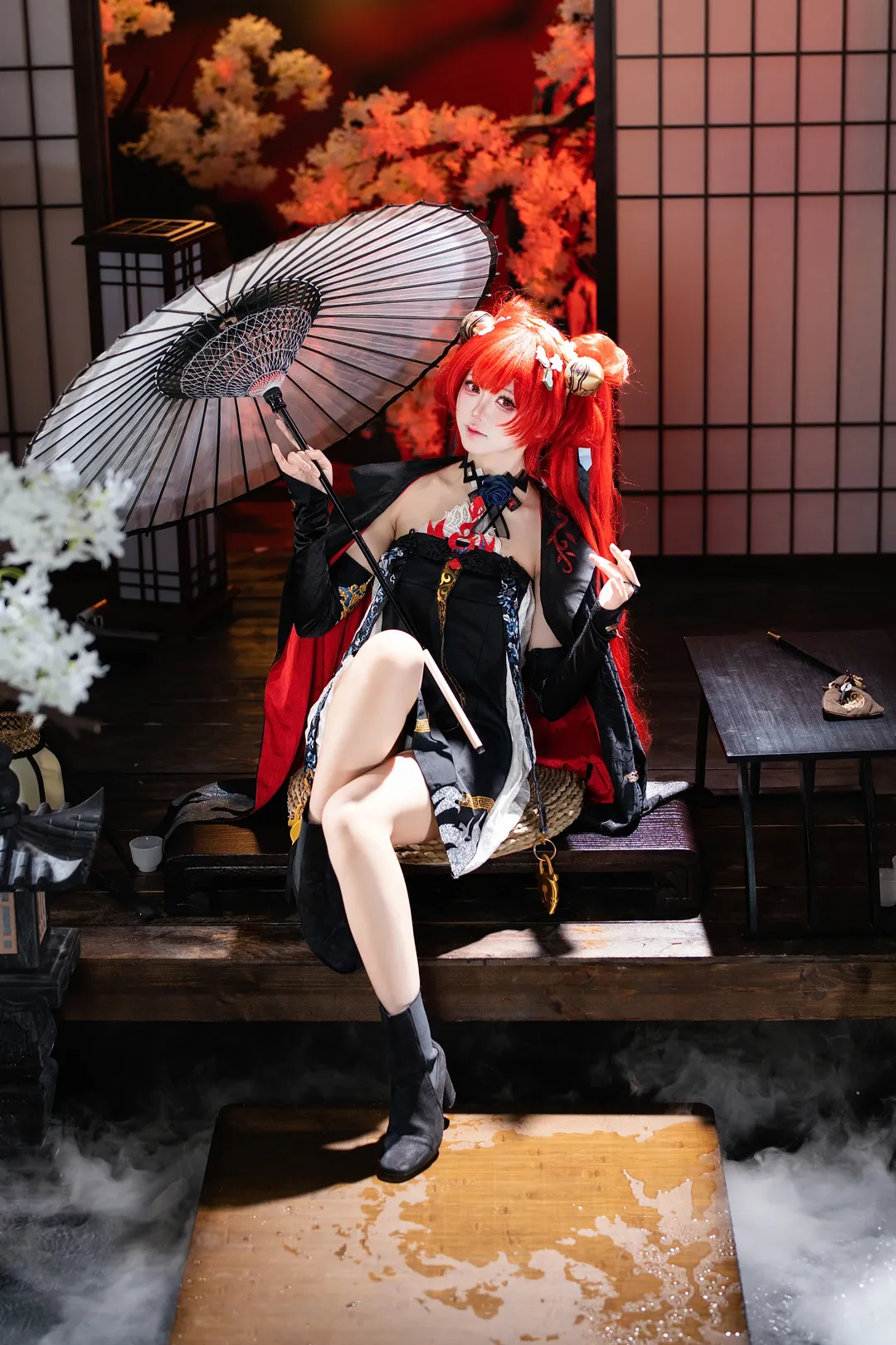 鸣潮, cosplay正片, 日式和风, 锁暝cos, 红发双丸子 - 第1张