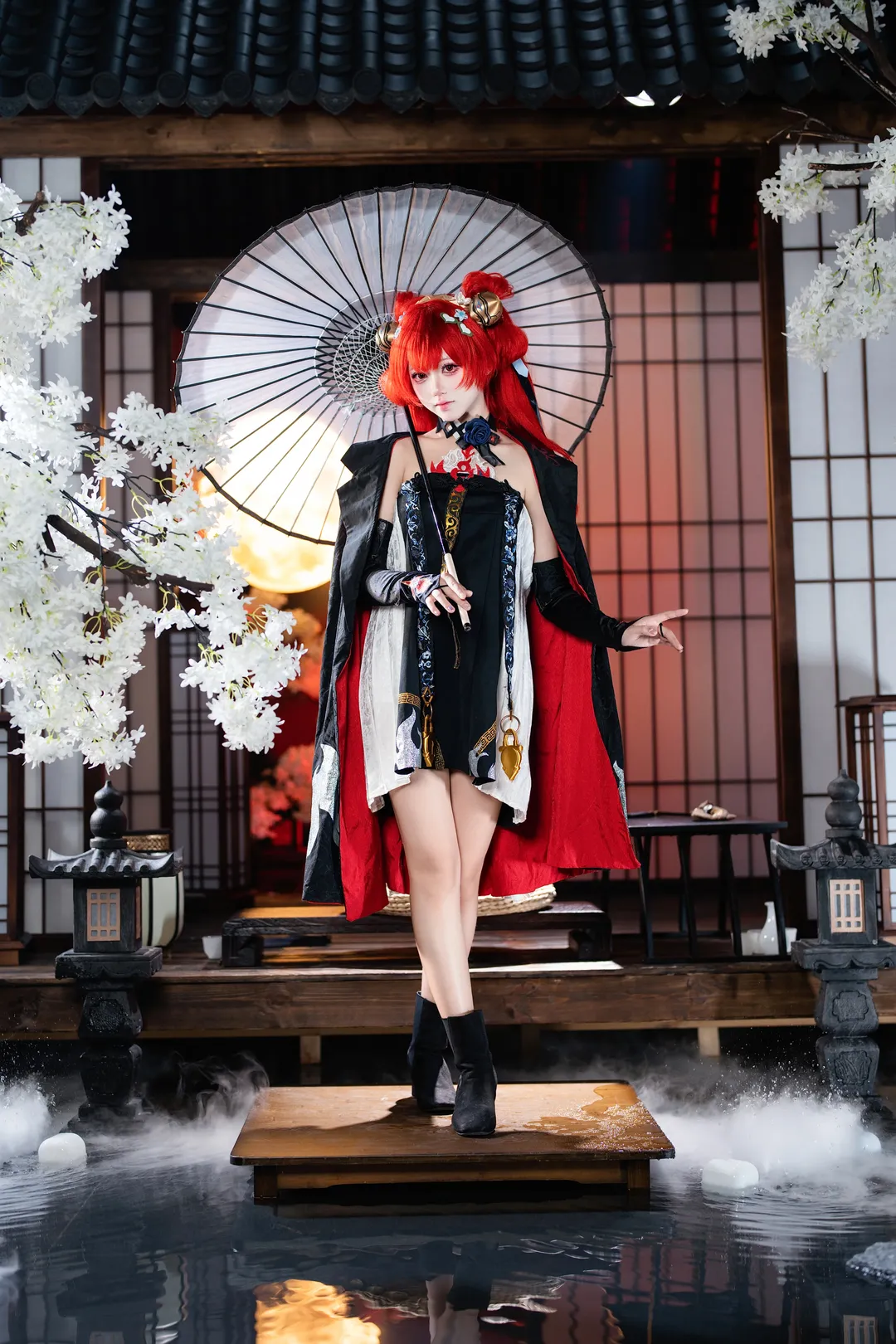 鸣潮, cosplay正片, 日式和风, 锁暝cos, 红发双丸子