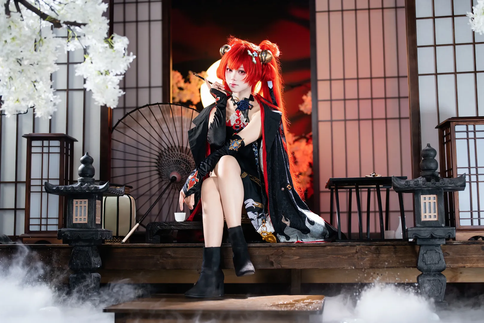 鸣潮, cosplay正片, 日式和风, 锁暝cos, 红发双丸子 - 第9张