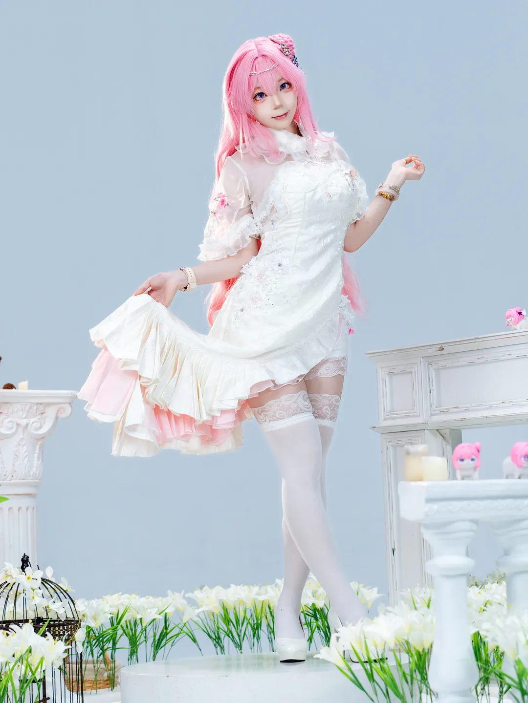 チャイナドレス コスプレ, コスプレ撮影, 勝利の女神：NIKKE, ドロシーコスプレ, 白タイツコスプレ - 1枚目