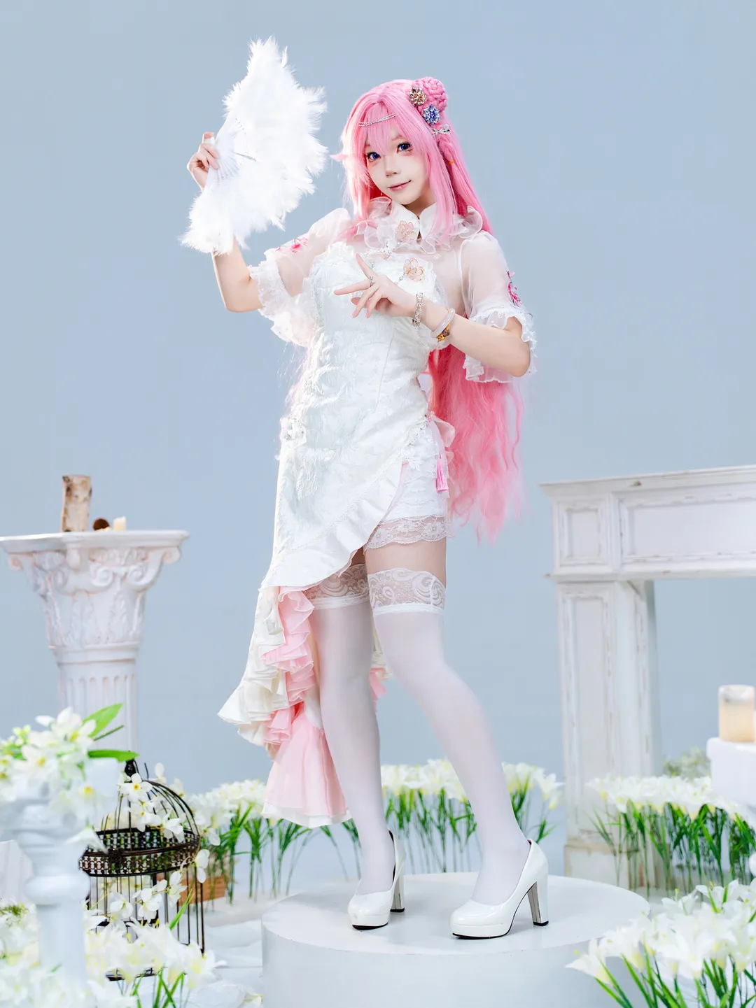 チャイナドレス コスプレ, コスプレ撮影, 勝利の女神：NIKKE, ドロシーコスプレ, 白タイツコスプレ - 2枚目
