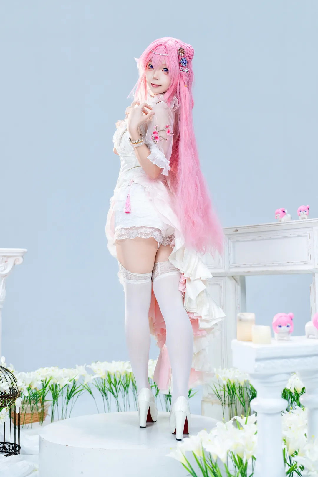 チャイナドレス コスプレ, コスプレ撮影, 勝利の女神：NIKKE, ドロシーコスプレ, 白タイツコスプレ - 3枚目