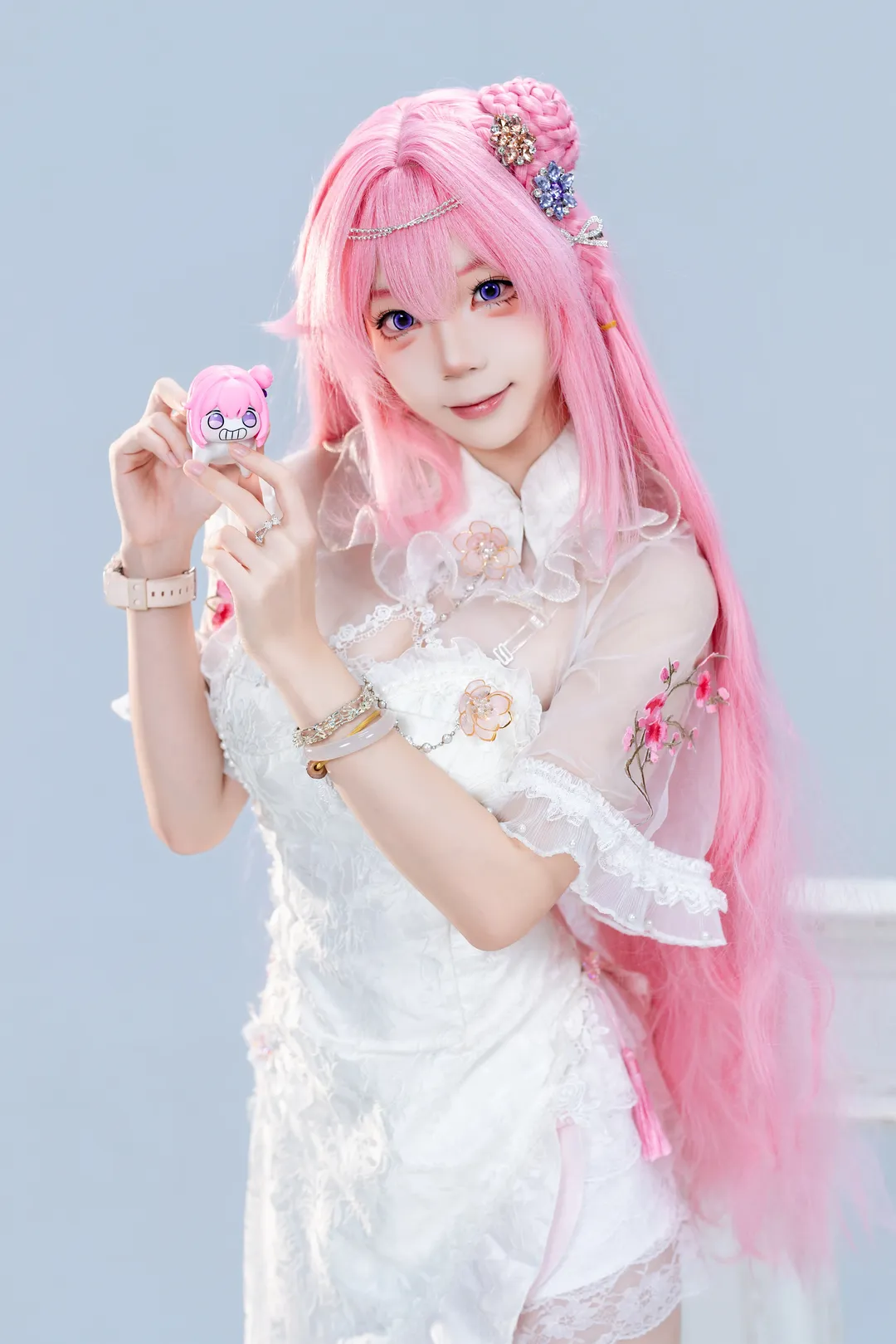 チャイナドレス コスプレ, コスプレ撮影, 勝利の女神：NIKKE, ドロシーコスプレ, 白タイツコスプレ - 4枚目