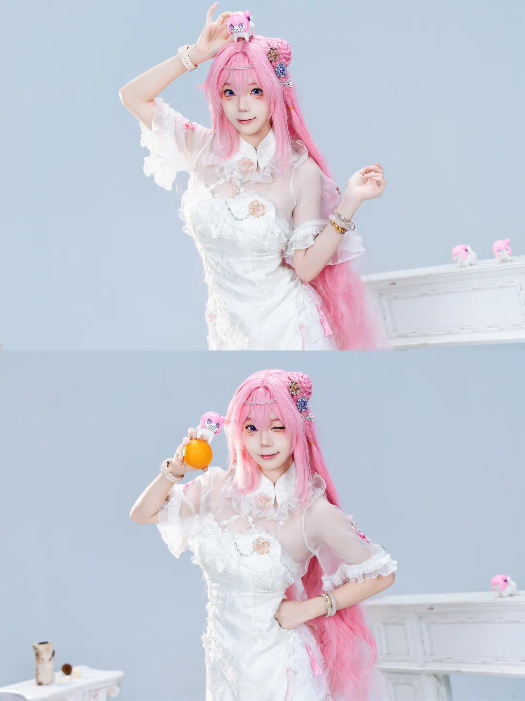 チャイナドレス コスプレ, コスプレ撮影, 勝利の女神：NIKKE, ドロシーコスプレ, 白タイツコスプレ - 5枚目
