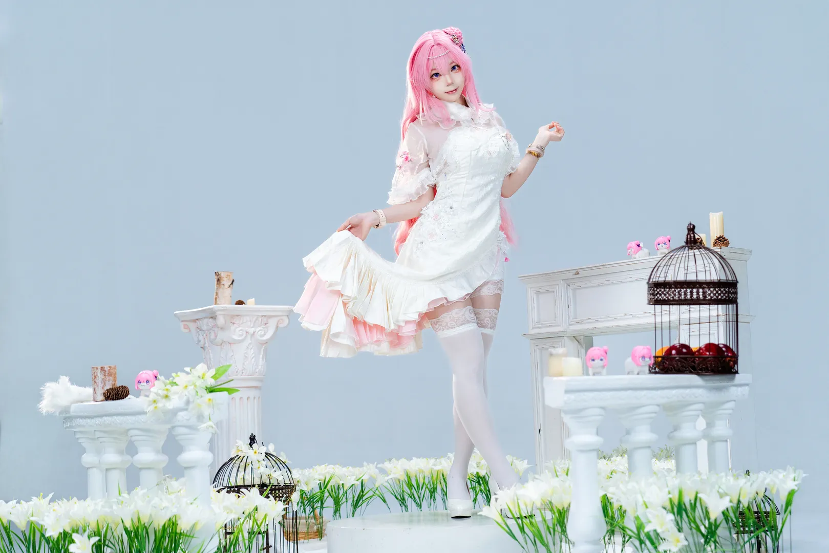 チャイナドレス コスプレ, コスプレ撮影, 勝利の女神：NIKKE, ドロシーコスプレ, 白タイツコスプレ - 6枚目