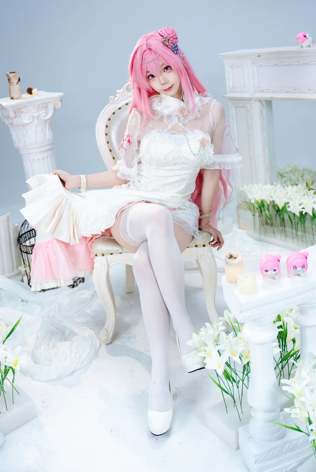 チャイナドレス コスプレ, コスプレ撮影, 勝利の女神：NIKKE, ドロシーコスプレ, 白タイツコスプレ - 7枚目