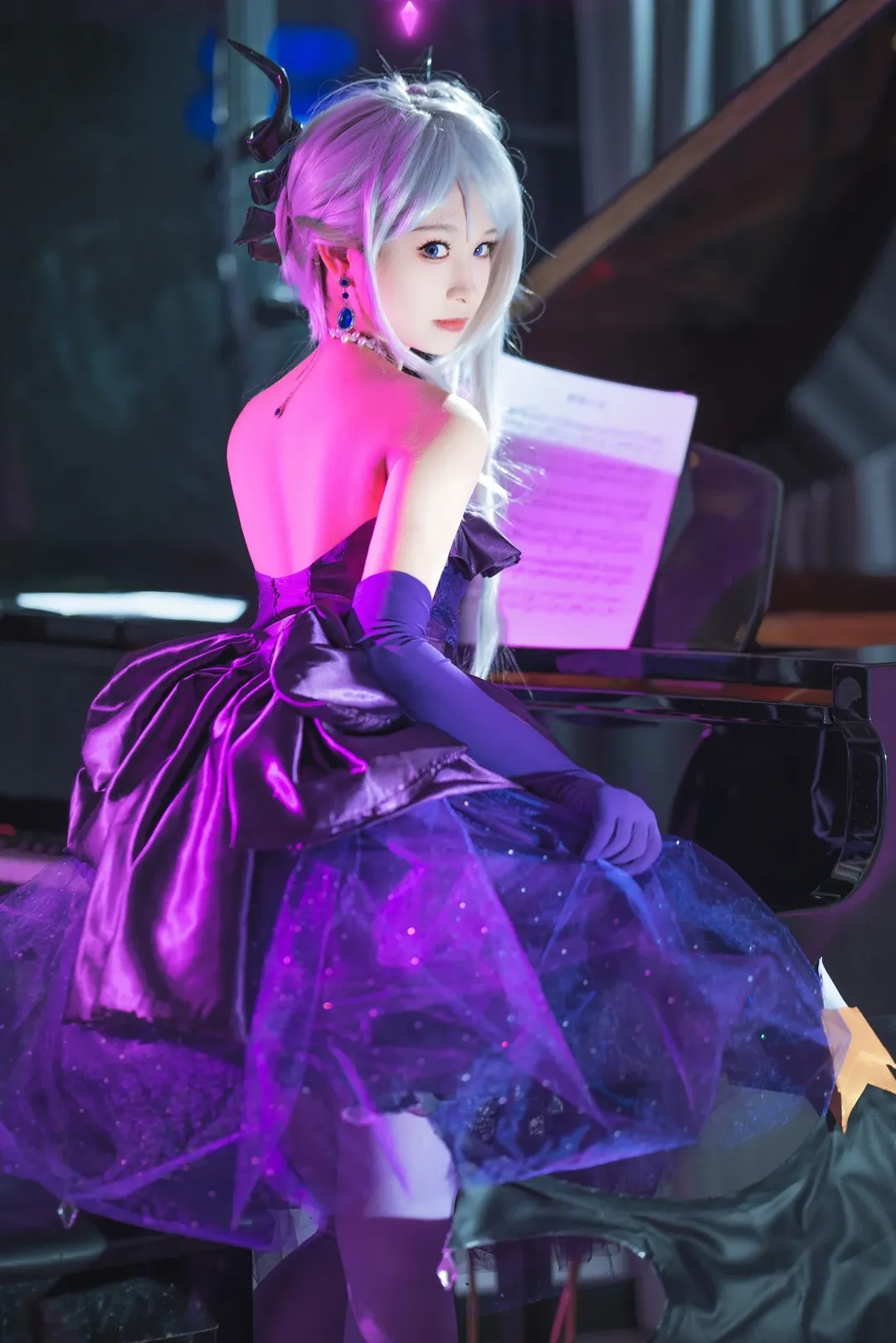 碧蓝档案, 空崎日奈cos, 二次元cosplay, 白丝穿搭, 礼服日奈 - 第2张