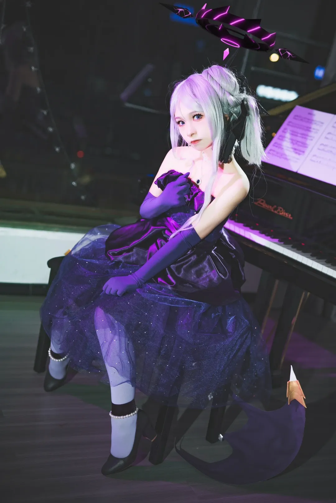 碧蓝档案, 空崎日奈cos, 二次元cosplay, 白丝穿搭, 礼服日奈