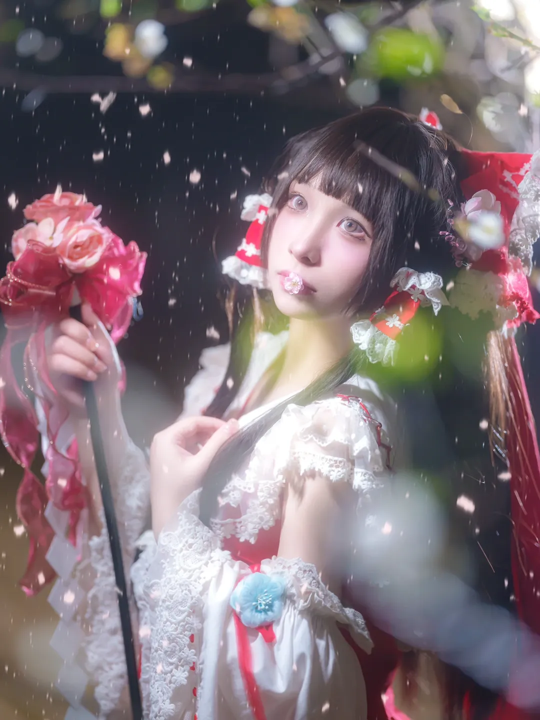 二次元, 博丽灵梦cos, 东方project, 夜樱, 萝岗香雪公园 - 第3张