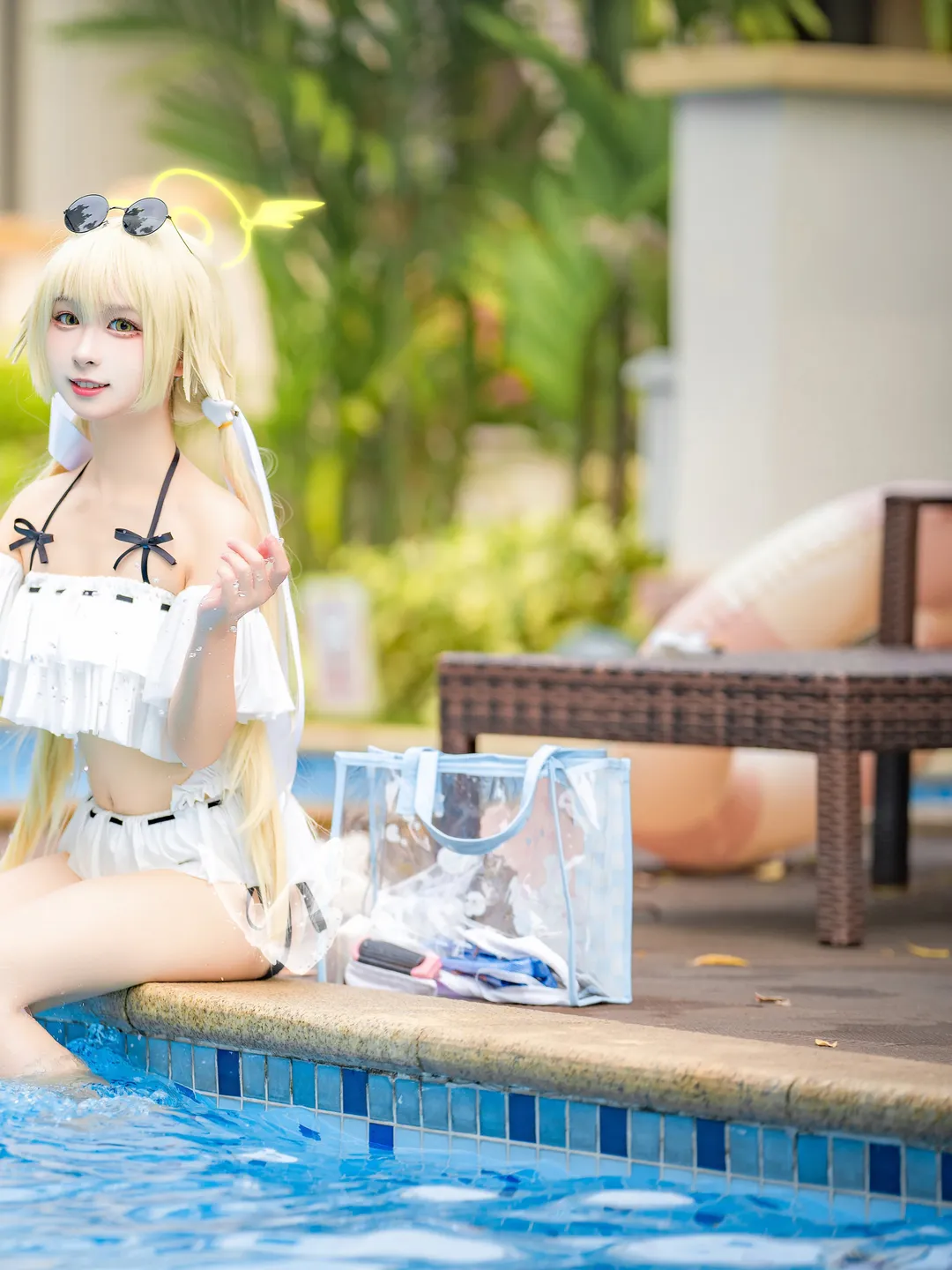 蔚蓝档案, 泳装cos, 夏日写真, cosplay摄影, 阿慈谷日富美cos - 第4张