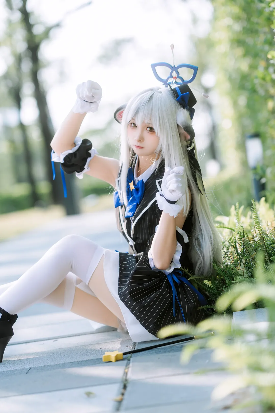 コスプレ, ブルーアーカイブ, ホタルACGエキスポ, 白ストッキング, 春原ココナ コスプレ - 2枚目