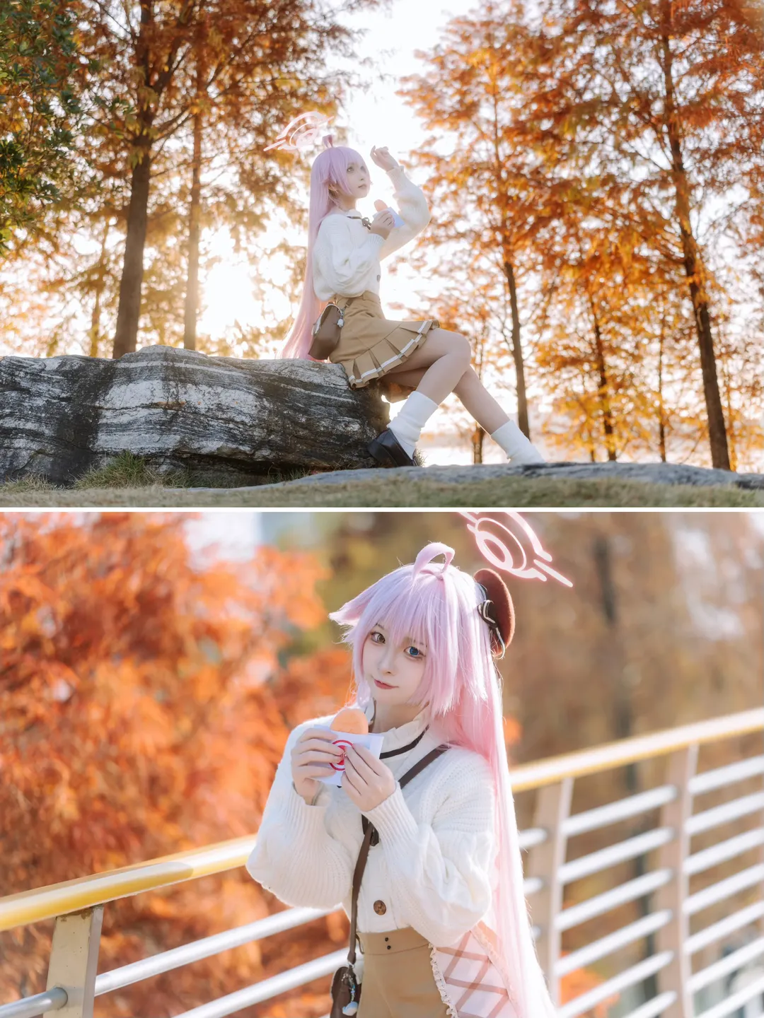 蔚蓝档案, 小鸟游星野cos, 落羽杉, 逆光氛围感, 白色堆堆袜 - 第6张