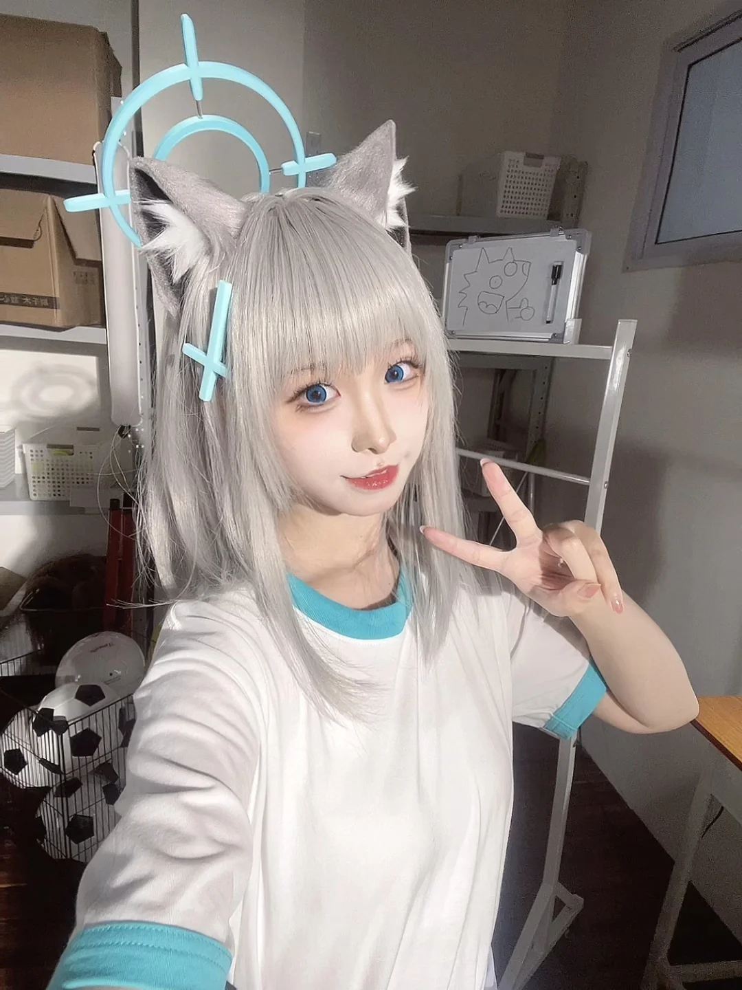 cosplay, 蔚蓝档案, 砂狼白子cos, 二次元日常, 体操服cos