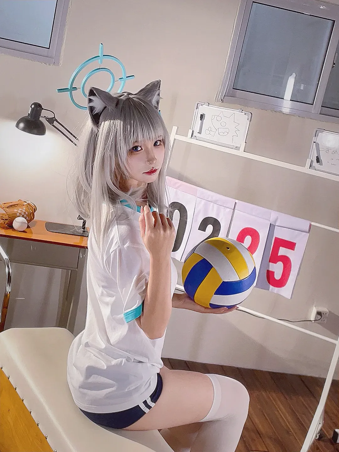 蔚蓝档案, 二次元cosplay, 砂狼白子cos, 排球少女, 体操服穿搭