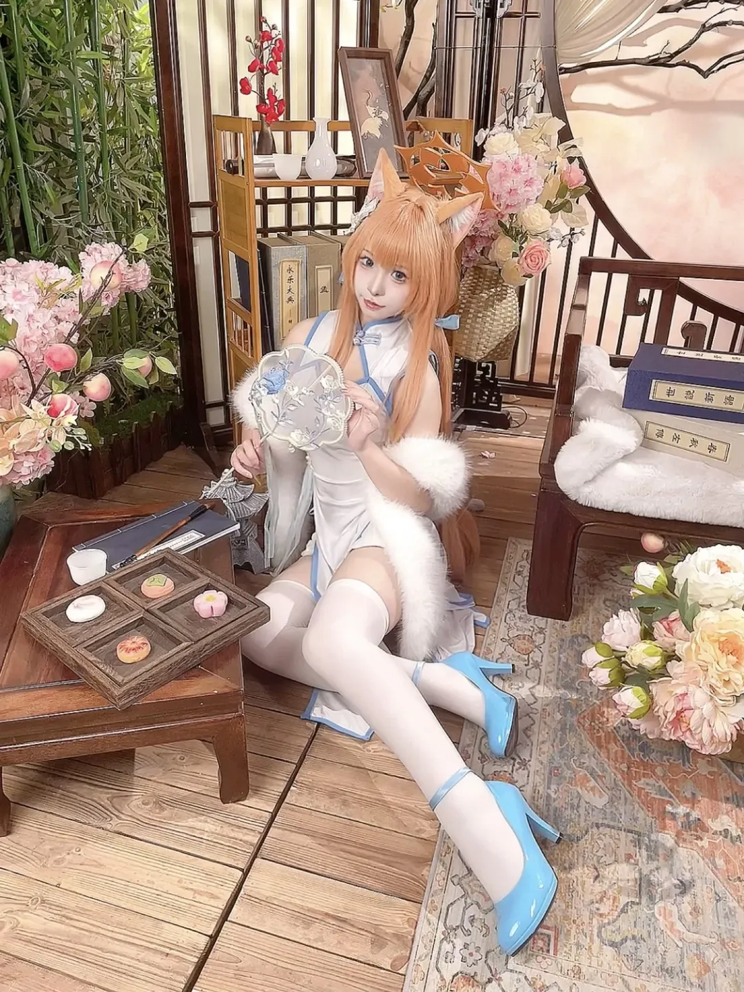 ブルーアーカイブ, チャイナドレス, 二次元コスプレ, 白ストッキング, 伊落マリー コスプレ - 2枚目