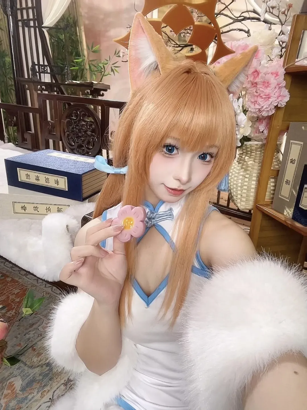 ブルーアーカイブ, チャイナドレス, 二次元コスプレ, 白ストッキング, 伊落マリー コスプレ - 3枚目