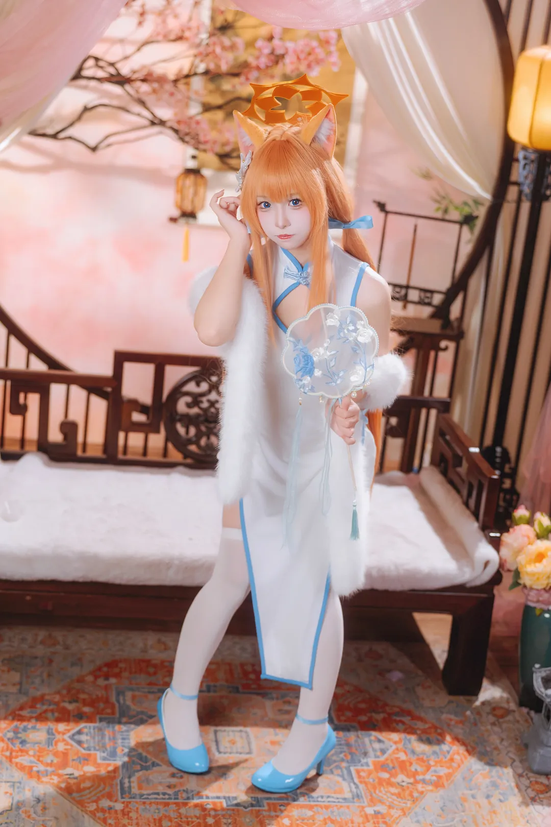 蔚蓝档案, 旗袍, 二次元cosplay, 白丝, 伊洛玛丽cos - 第1张