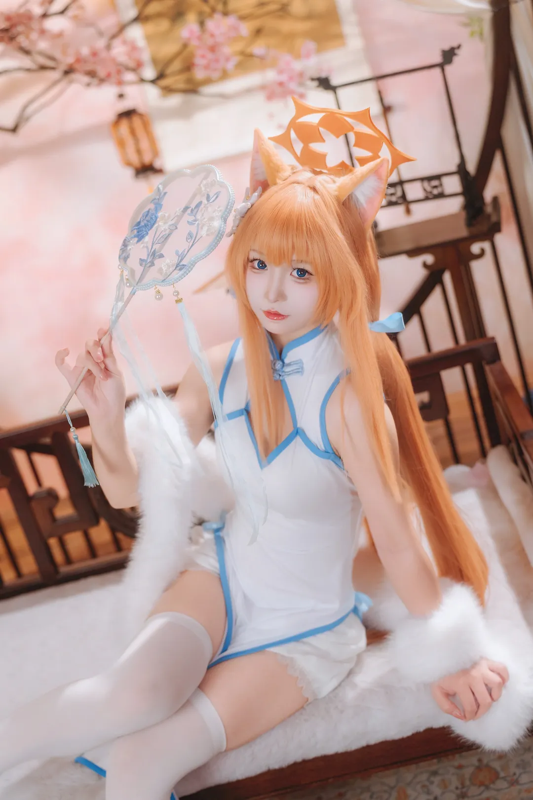 蔚蓝档案, 旗袍, 二次元cosplay, 白丝, 伊洛玛丽cos - 第3张