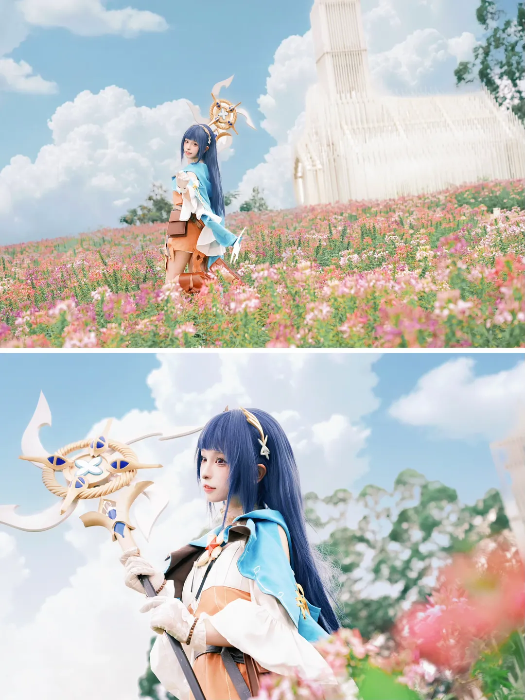 二次元cosplay, 星塔旅人, 佛山贤鲁岛, 花海拍照, 夏花cos - 第1张