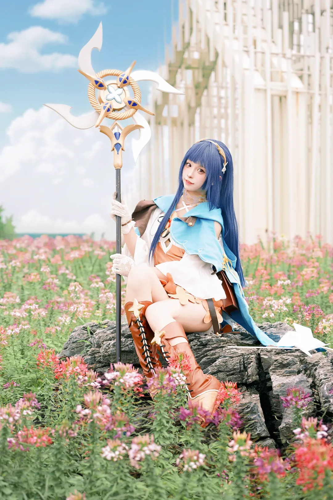 Anime cosplay, Stella Sora, Foshan Xianlu Island, Sea of flowers photoshoot, Nazuka cosplay