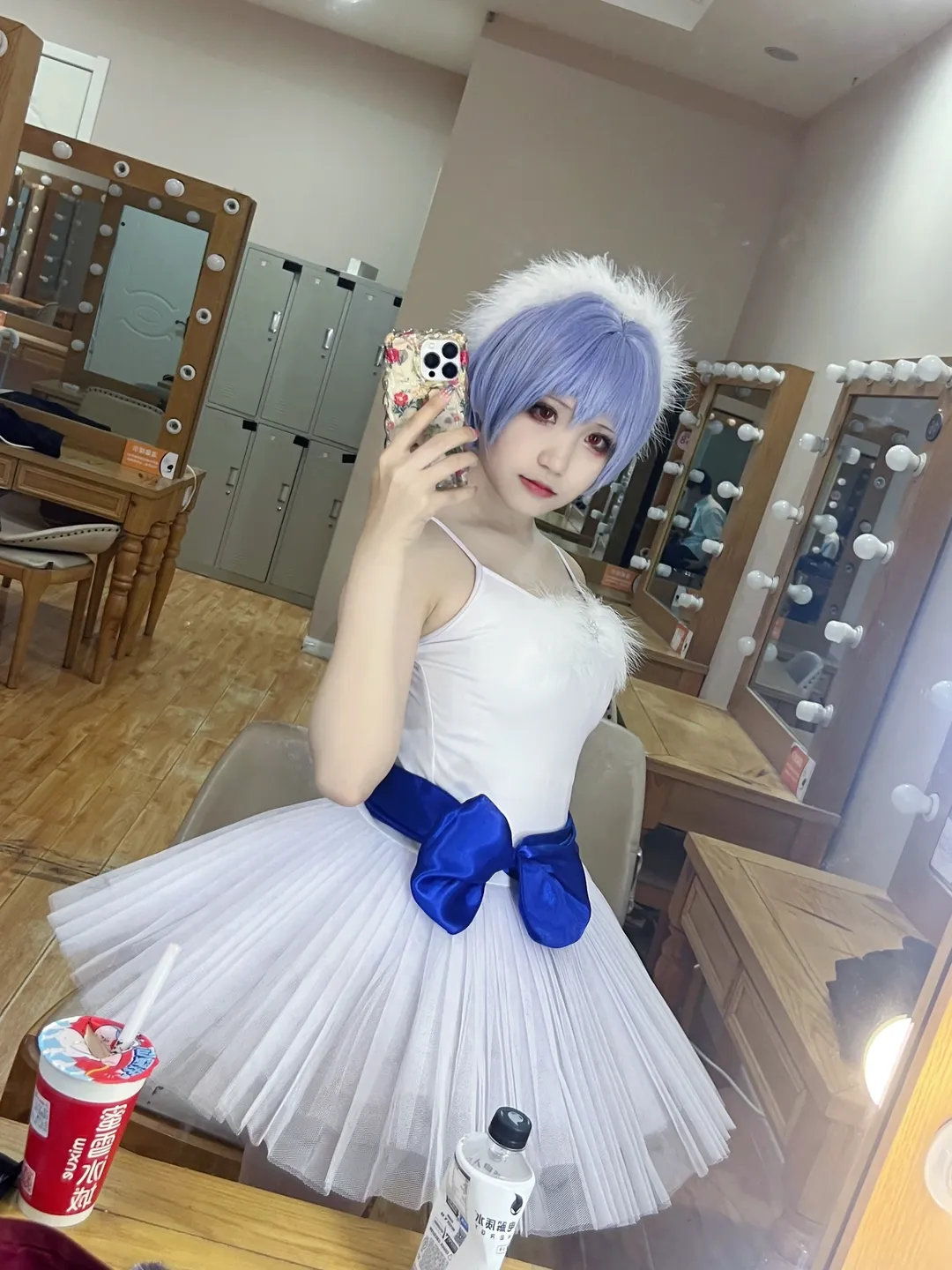 コスプレ, 綾波レイコスプレ, 新世紀エヴァンゲリオン, アイメイク紹介, 欧風レトロ背景 - 4枚目