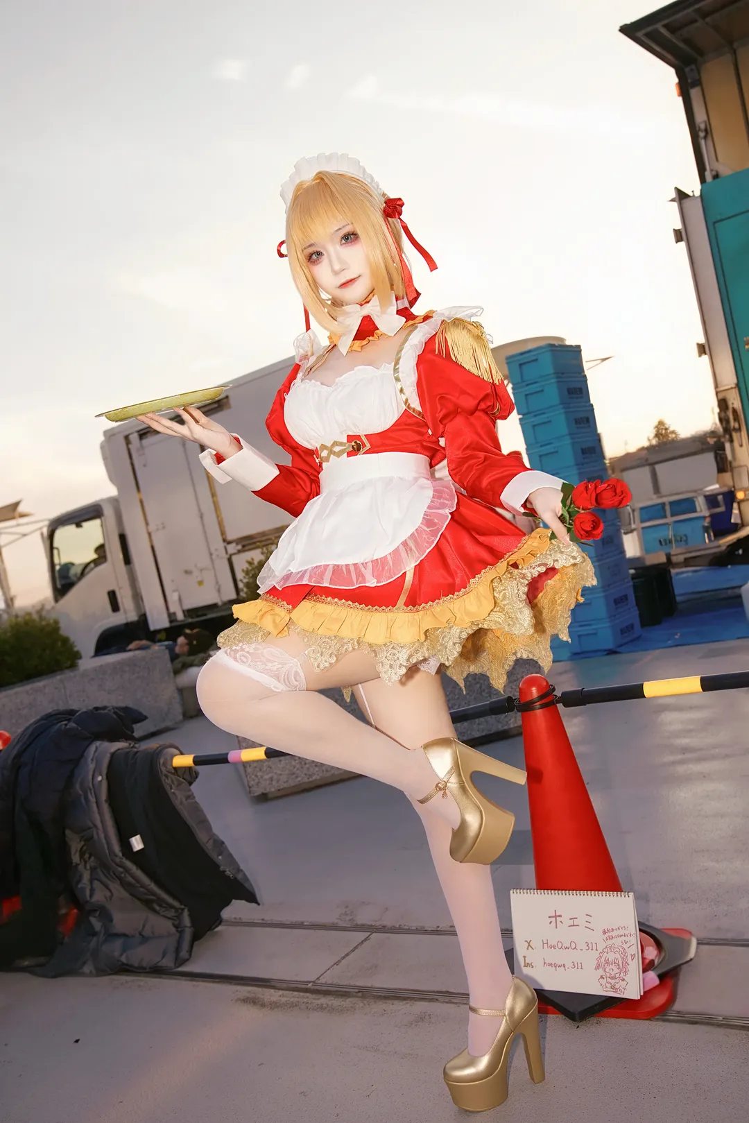 Fate/Grand Order, 漫展cosplay, 白丝, 尼禄cos, C107场照 - 第1张