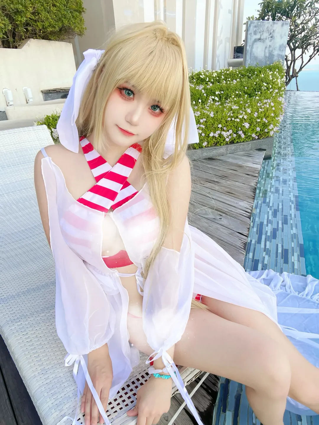 fgo, 夏日氛围, 尼禄cos, 泳装写真, 泳池摄影