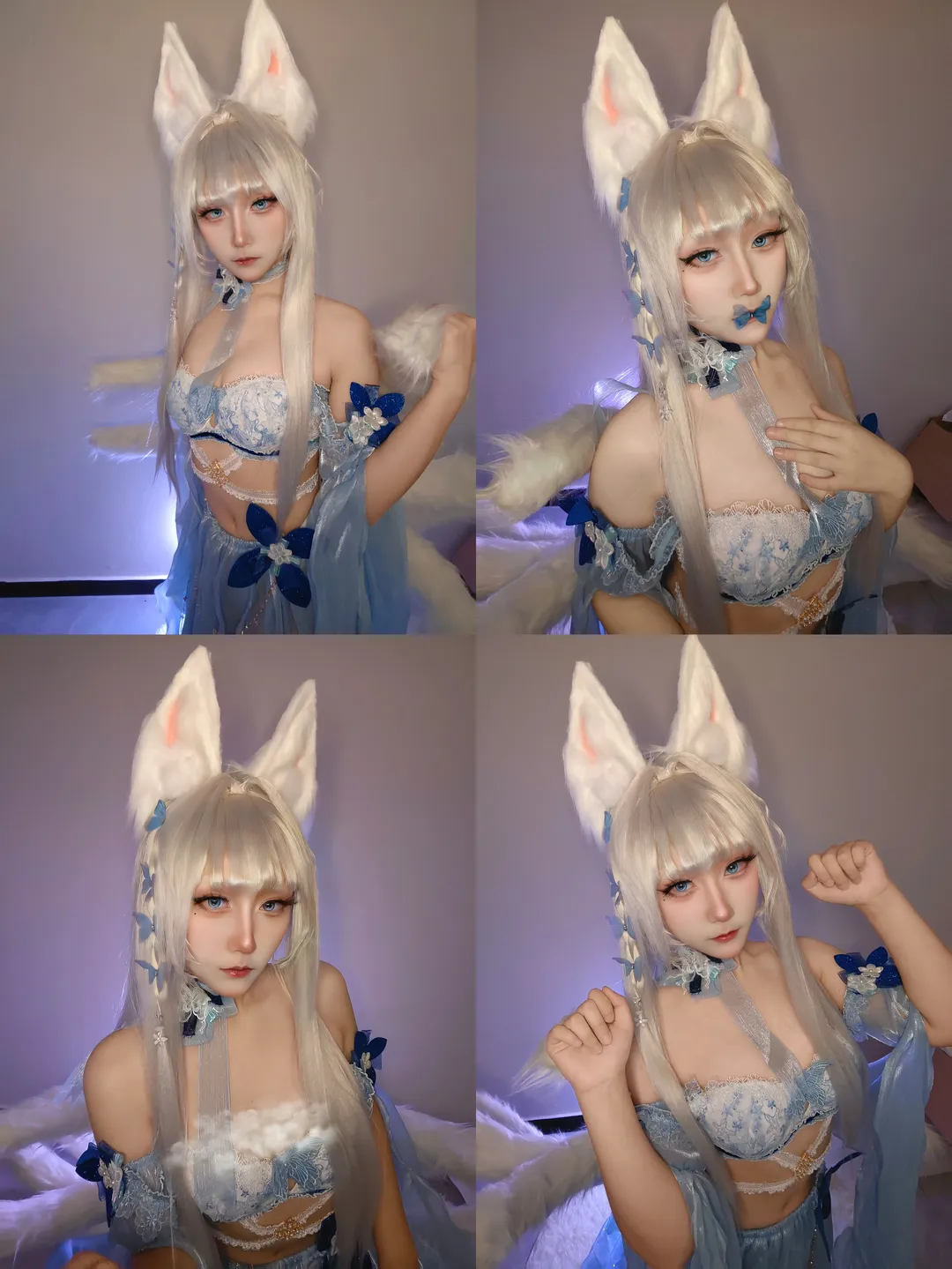 碧蓝航线, 二次元cosplay, 兽耳少女, 信浓cos, 白狐cos - 第1张