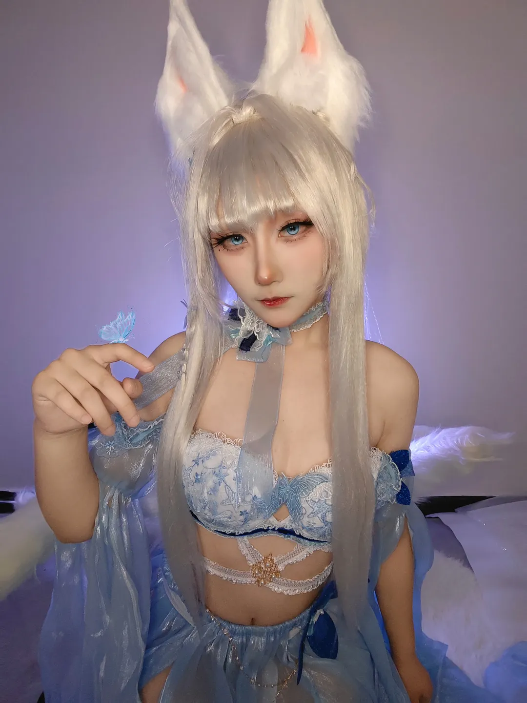 碧蓝航线, 二次元cosplay, 兽耳少女, 信浓cos, 白狐cos