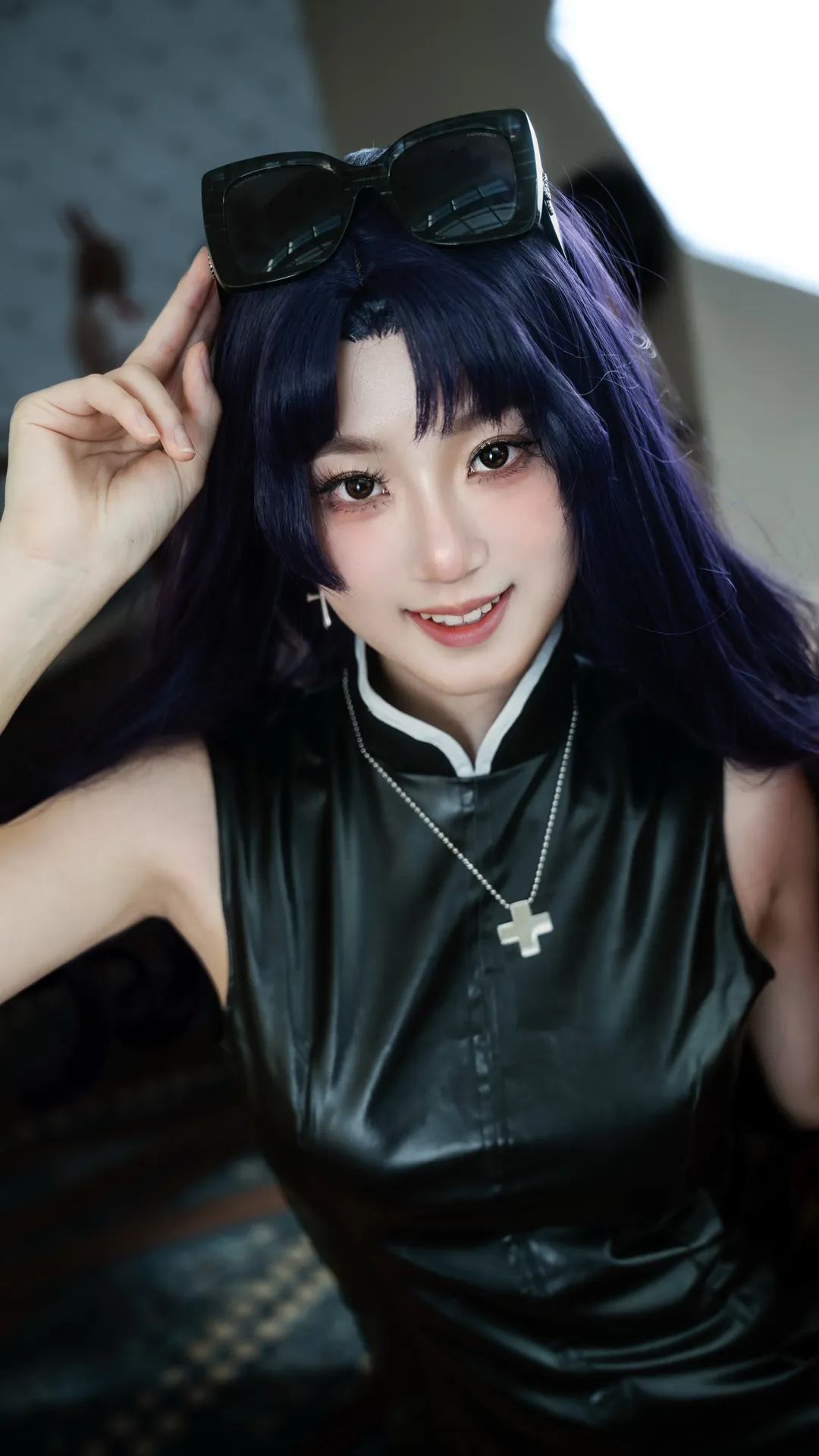二次元摄影, 新世纪福音战士, cosplay场照, 葛城美里cos, 红黑皮衣 - 第1张