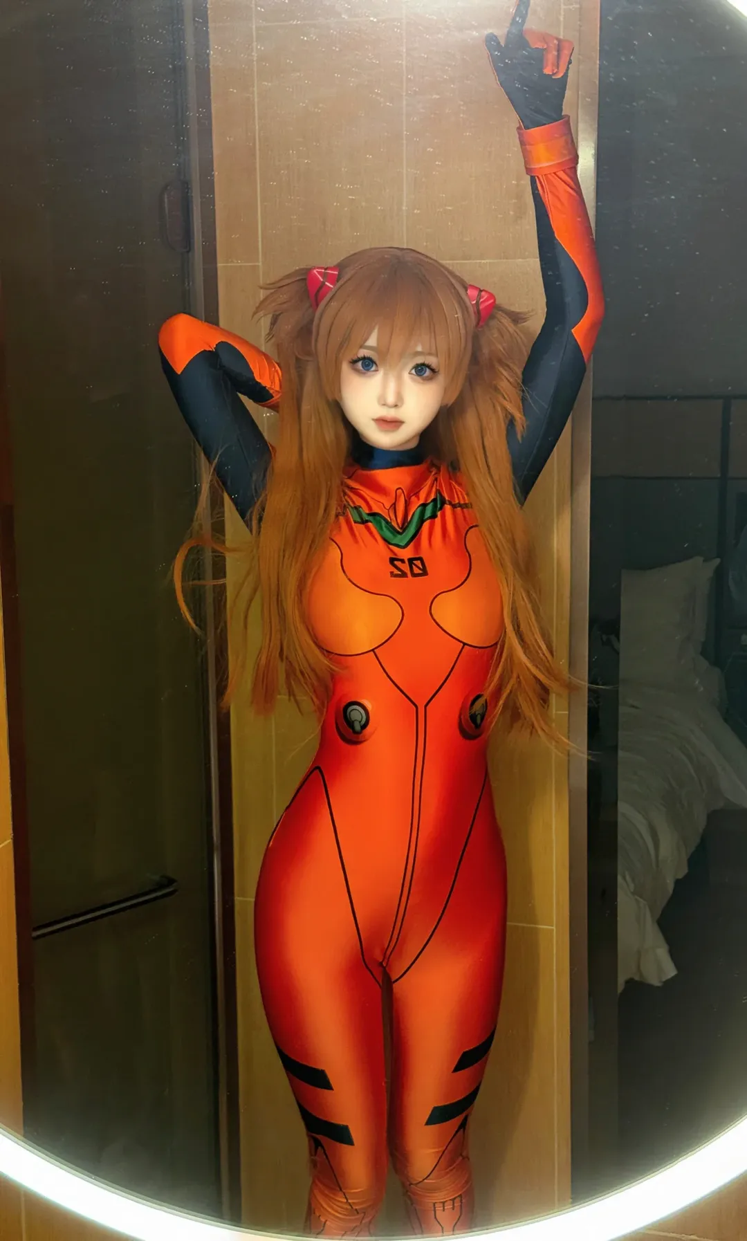 角色扮演, cosplay, 明日香cos, 新世纪福音战士, 紧身衣