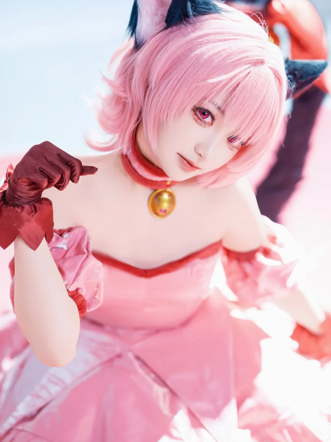 二次元cosplay, 猫耳娘, 桃宫莓cos, 东京猫猫, 红色长靴 - 第1张