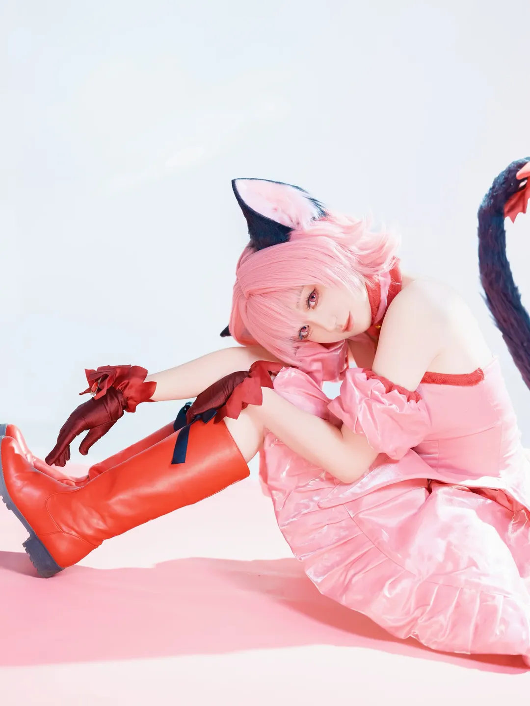 Anime cosplay, Catgirl, Momomiya Ichigo cosplay, Tokyo Mew Mew, Red long boots