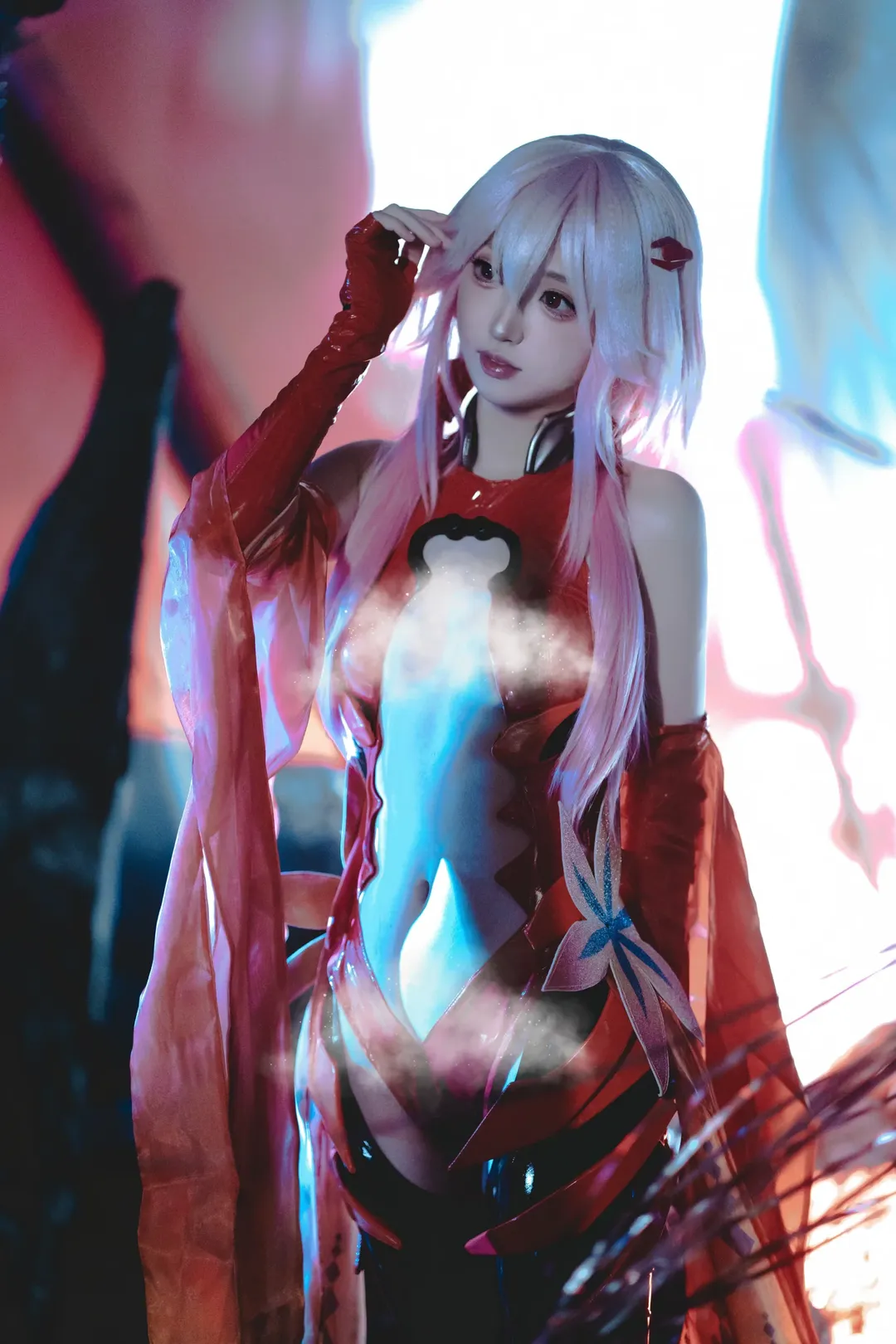 二次元摄影, cosplay正片, 楪祈cos, 罪恶王冠, 红蓝光影