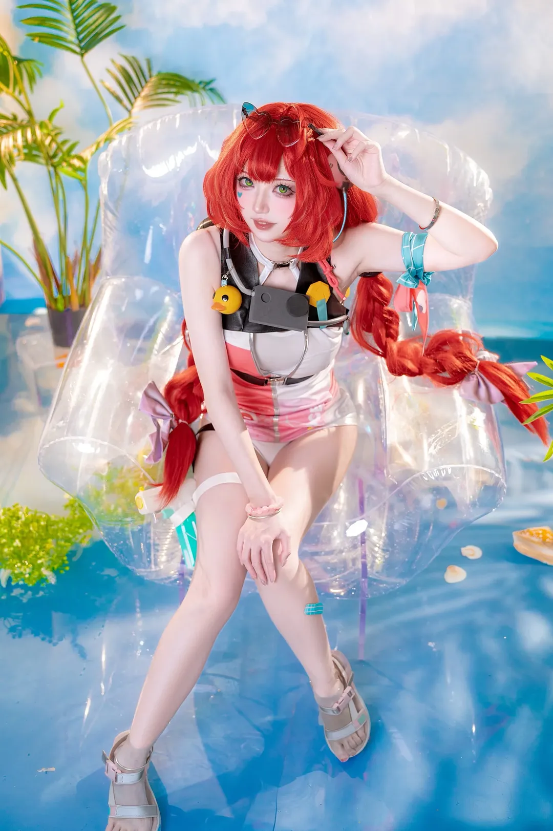 绝区零, cosplay, 夏日风格, 浮波柚叶cos, 红发双马尾